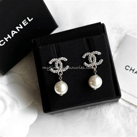 chanel cc crystal resin pearl drop earrings|Chanel earrings fashionphile.